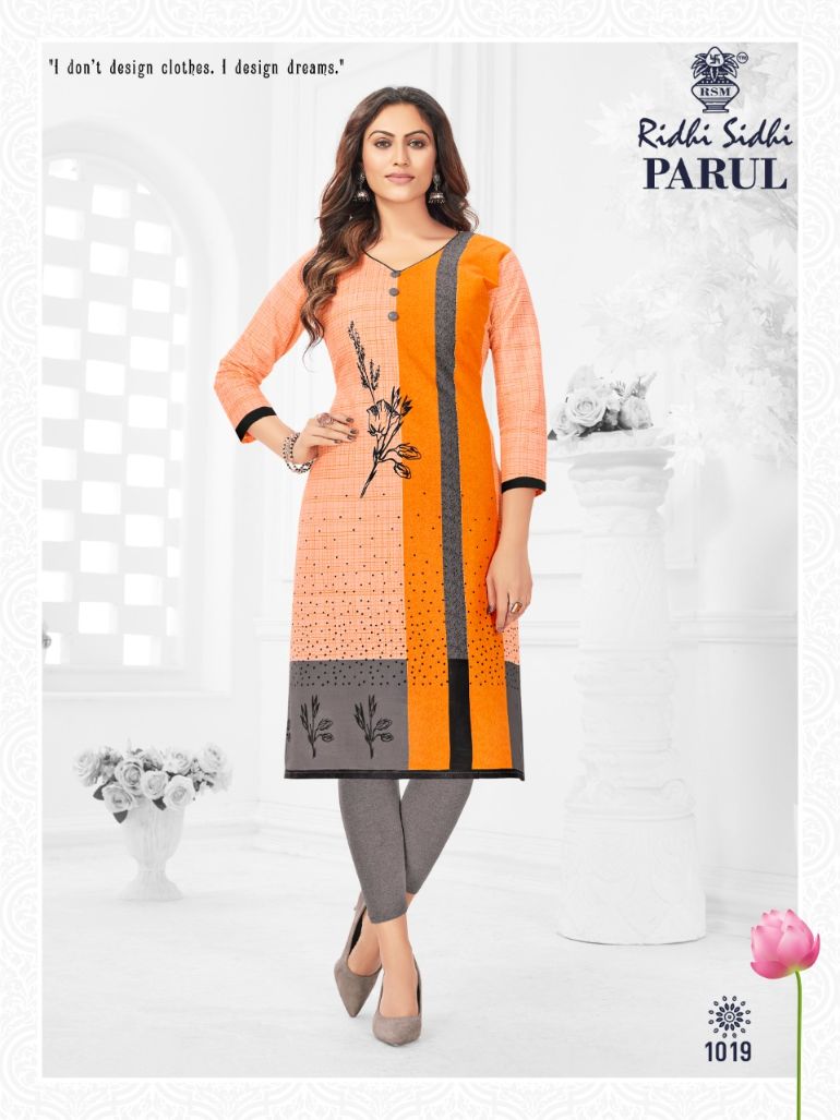 Ridhi Sidhi Parul 1 fancy Regular Wear Cotton Printed Long Kurti Collection